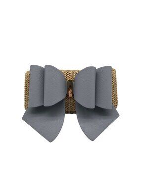 Like Dreams Beige Straw Bowtie Crossbody Bag